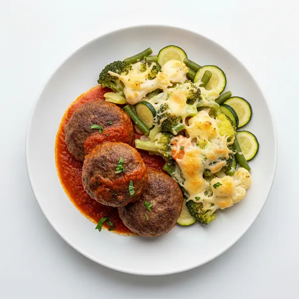 Italian Beef Polpette with Au Gratin